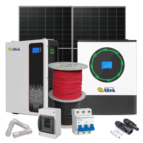 Автономная солнечная электростанция 8 кВт Altek+LONGI (Инвертор-8кВт, Панели-8,28кВт, АКБ-10,24кВт*ч)
