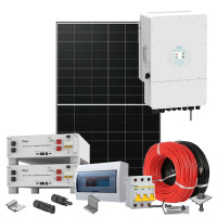 Hybrid solar power plant 10 kW Deye+LONGI (Inverter-10kW, Panels-10.12kW, Battery-10.24kWh)