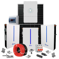 Hybrid solar power plant 10 kW Deye+LONGI (Inverter-10kW, Panels-10.12kW, Battery-18.42kWh)