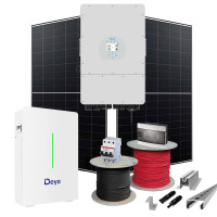 Hybrid solar power plant Deye+LONGI (Inverter-12kW, Panels-12.88kW, Battery-10.64kWh)