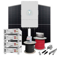 Hybrid solar power plant 12 kW Deye+LONGI (Inverter-12kW, Panels-12.88kW, Battery-20.48kWh)