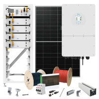 Hybrid solar power plant 15 kW Deye+LONGI (Inverter-15kW, Panels-15.64kW, Battery-20.48kWh)