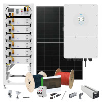 Hybrid solar power plant 15 kW Deye+LONGI (Inverter-15kW, Panels-15.64kW, Battery-30.72kWh)
