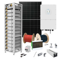Hybrid solar power plant 15 kW Deye+LONGI (Inverter-15kW, Panels-15.64kW, Battery-61.44kWh)