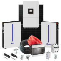 Hybrid solar power plant 20 kW Deye+LONGI (Inverter-20kW, Panels-20.24kW, Battery-12.28kWh)