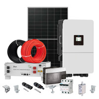 Hybrid solar power plant 20 kW Deye+LONGI (Inverter-20kW, Panels-20.24kW, Battery-5.12kWh)
