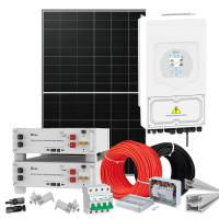 Hybrid solar power plant 6 kW Deye+LONGI (Inverter-6kW, Panels-6.44kW, Battery-10.24kWh)
