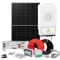 Hybrid solar power plant 6 kW Deye+LONGI (Inverter-6kW, Panels-6.44kW, Battery-5.12kWh)
