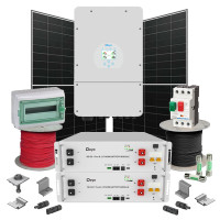 Hybrid solar power plant 8 kW Deye+LONGI (Inverter-8kW, Panels-8.28kW, Battery-10.24kWh)