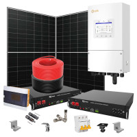 Hybrid solar power plant 6 kW Solis+LONGI+Dyness (Inverter-6kW, Panels-6.44kW, Battery-4.8kWh)