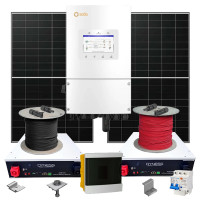 Гібридна сонячна електростанція 8 кВт Solis+LONGI+Dyness (Інвертор-8кВт, Панелі-8,28кВт, АКБ-9,6кВт*г)