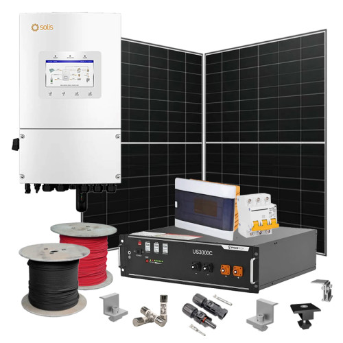 Hybrid solar power plant 6 kW Solis+LONGI+Pylontech (Inverter-6kW, Panels-6.44kW, Battery-3.55kWh)