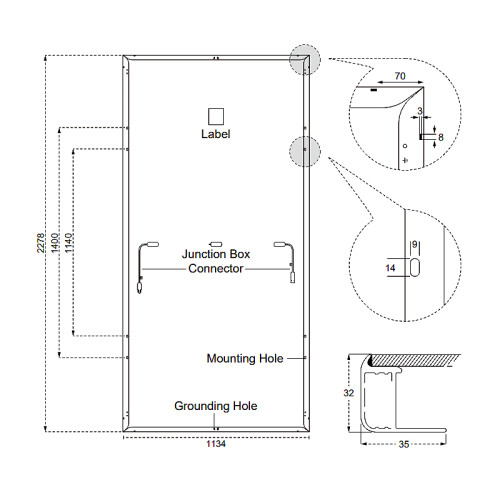 Solar panel 585W DAH Solar DHN-72X16/FS-585W