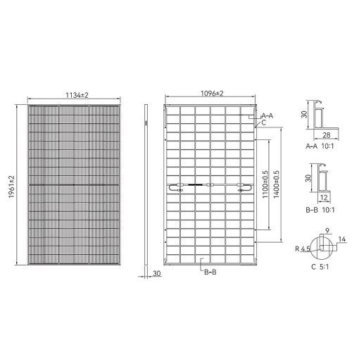 Солнечная панель 500Вт TONGWEI TW Solar TWMNH-54HD500W Bifacial