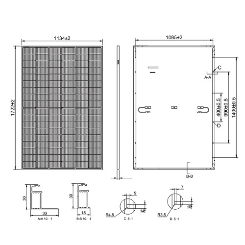 Солнечная панель 435Вт TONGWEI TW Solar TWMND-54HS435W Black Frame