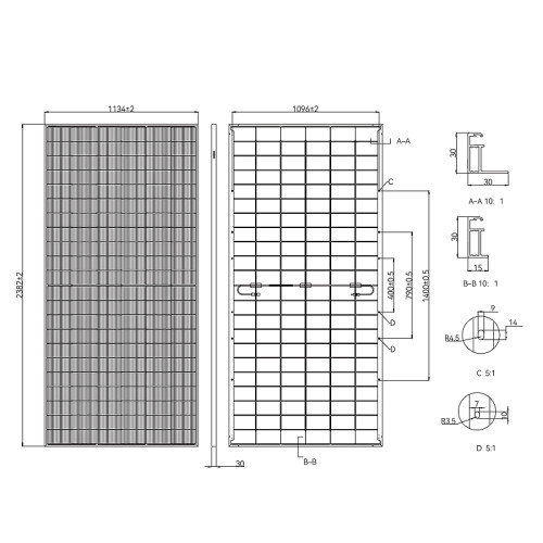 Солнечная панель 620Вт TONGWEI TW Solar TWMNH-66HD620W Bifacial