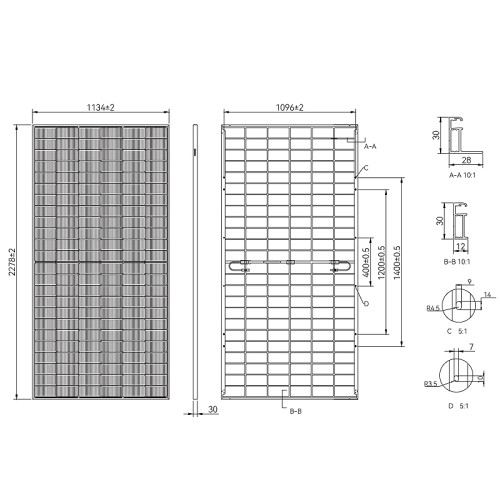 Солнечная панель 590Вт TONGWEI TW Solar TWMND-72HD590W Bifacial